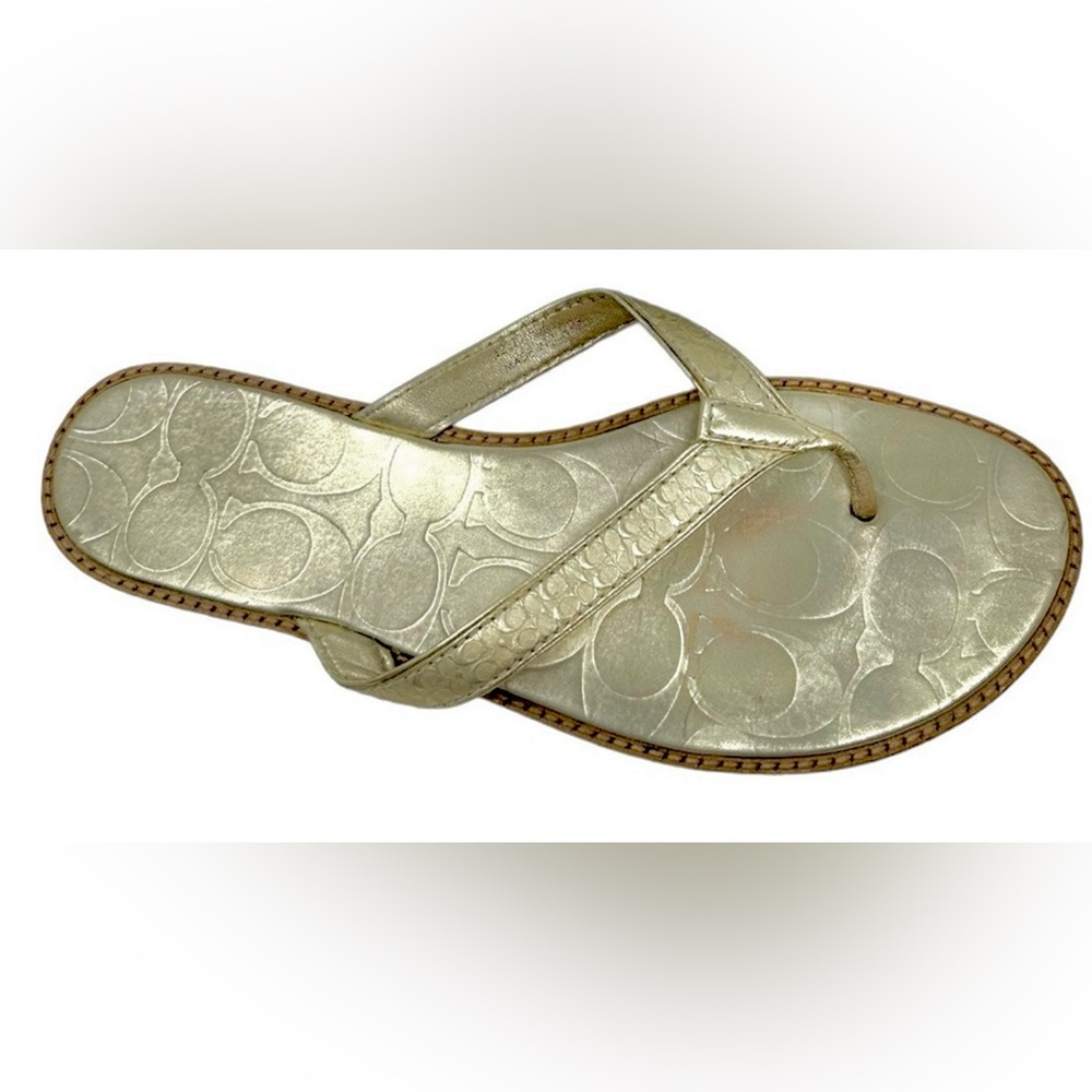 Coach Metallic Gold Debbie flip flop thong sandal 9.5